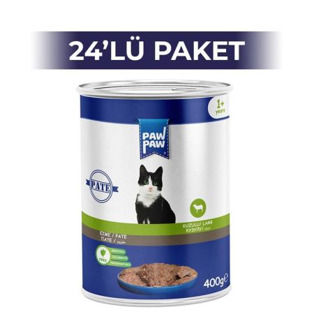 Paw Paw Pate Kuzulu Yeti̇şki̇n Kedi̇ Konserve Maması 400 gr 24 Adet