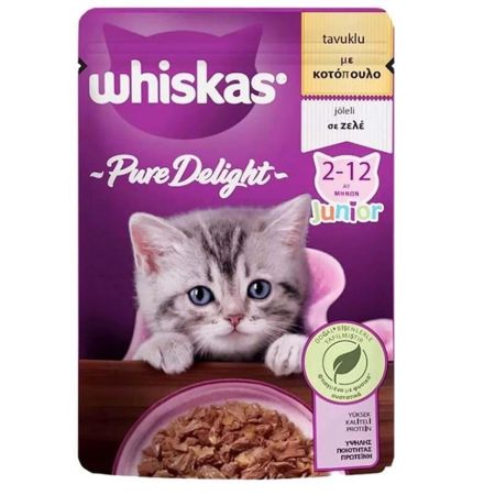 Whiskas Pouch Pure Delight Jöle İçinde Tavuklu Yavru Kedi Maması 85gr