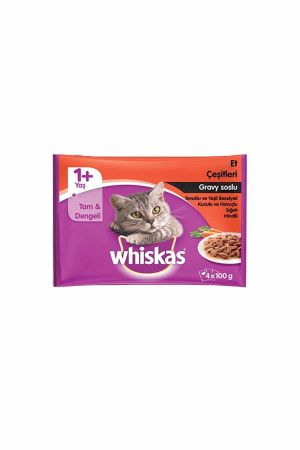 Whiskas Pouch Etli Çeşit (4lü) 4x85 Gr