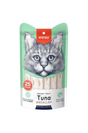 Wanpy Ton Balıklı ve Deniz Taraklı Puding Kedi Ödülü 25x14 Gr