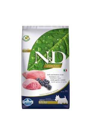 N&D Prime Tahılsız Kuzu Etli Yaban Mersinli Küçük Irk Yetişkin Köpek Maması 7 Kg