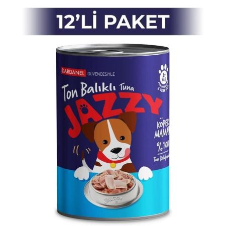 Dardanel Jazzy Ton Balıklı Yetişkin Konserve Köpek Maması 400 gr 12 Adet