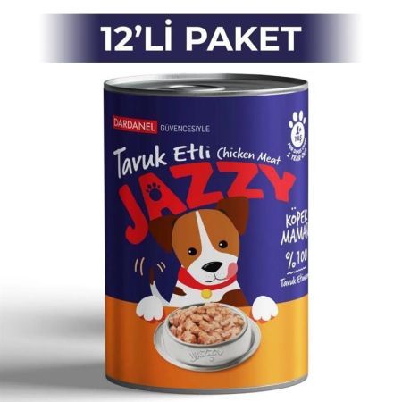 Dardanel Jazzy Tavuklu Yetişkin Konserve Köpek Maması 400 gr 12 Adet