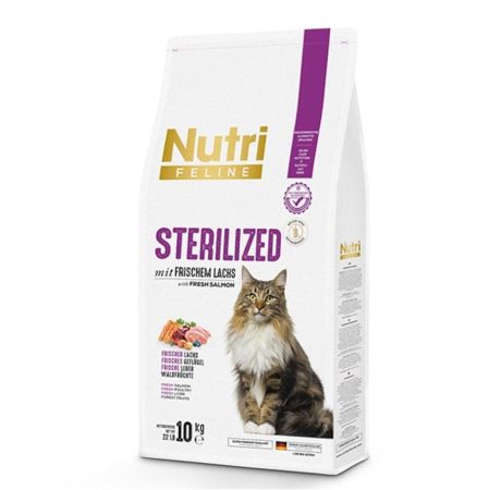 Nutri Feline Somonlu Tahılsız Kısırlaştırılmış Kedi Maması 10 Kg