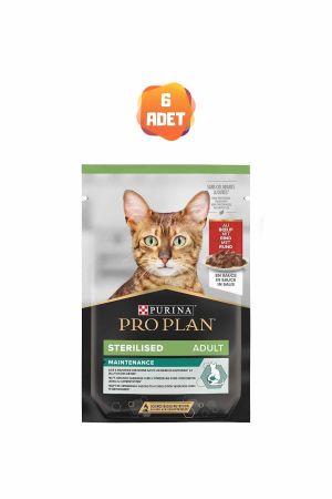 Pro Plan Biftekli Kısırlaştırılmış Yetişkin Kedi Yaş Maması 85 Gr x 6 Adet