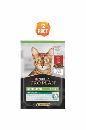 Pro Plan Biftekli Kısırlaştırılmış Yetişkin Kedi Yaş Maması 85 Gr x 12 Adet