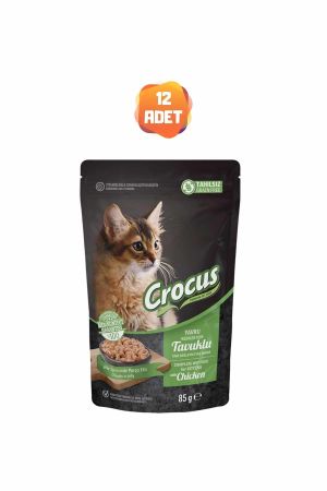 Crocus Tahılsız Tavuklu Jöleli Yavru Kedi Konserve Maması 85 Gr x 12 Adet