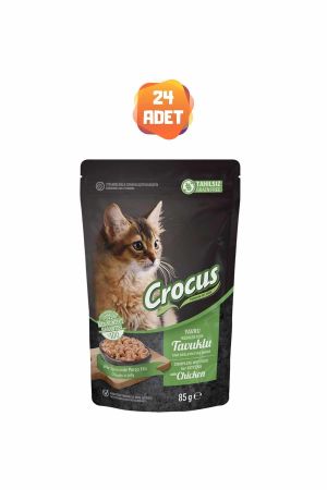 Crocus Tahılsız Tavuklu Jöleli Yavru Kedi Konserve Maması 85 Gr x 24 Adet