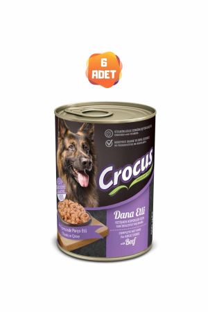 Crocus Dana Etli Yetişkin Köpek Konserve Maması 400 Gr x 6 Adet