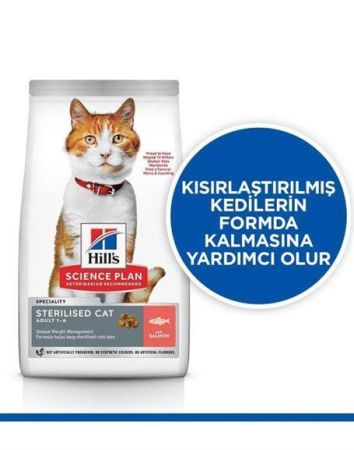 Hills S.P.Somonlu Kısırlaştırılmış Yetişkin Kedi Maması 3 Kg