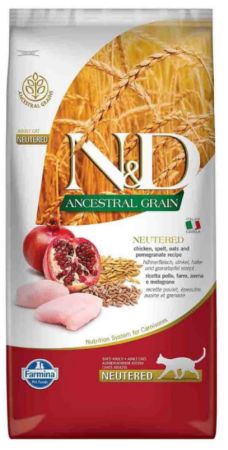 N&D Düşük Tahıllı Tavuklu ve Narlı Kısırlaştırılmış Kedi Maması 10 Kg