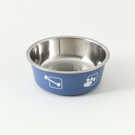 LionPet Desenli Çelik Köpek Mama Kabı 17 cm (Karışık Renk)