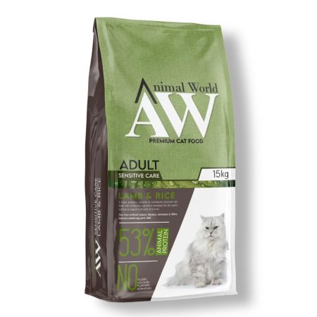 Animal World Kuzu Etli ve Pirinçli Yetişkin Kedi Maması 15 kg