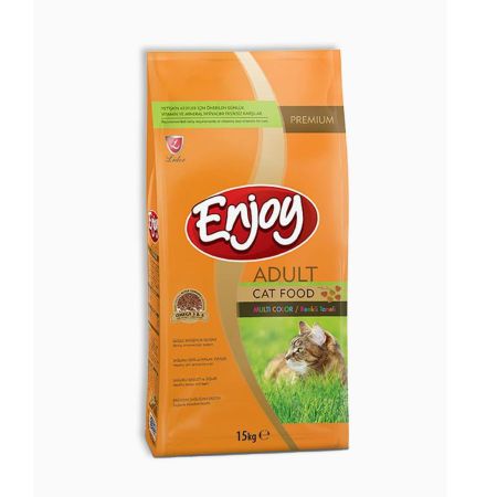 Enjoy Renkli Taneli Tavuklu Yetişkin Kedi Maması 15 + 1 kg