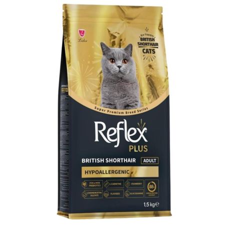 Reflex Plus British Shorthair Tavuklu ve Kızılcıklı Yetişkin Kedi Maması 1.5 Kg