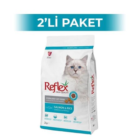 Reflex Somonlu Pirinçli Kısır Kedi Maması 2 kg 2 Adet