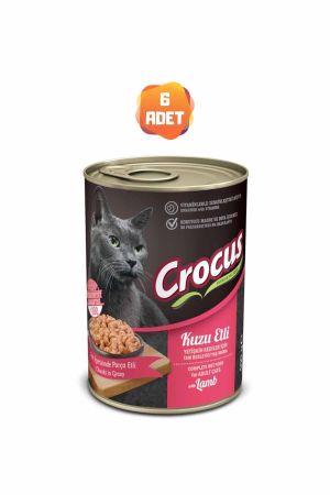 Crocus Kuzulu Yetişkin Kedi Konserve Maması 400 Gr x 6 Adet