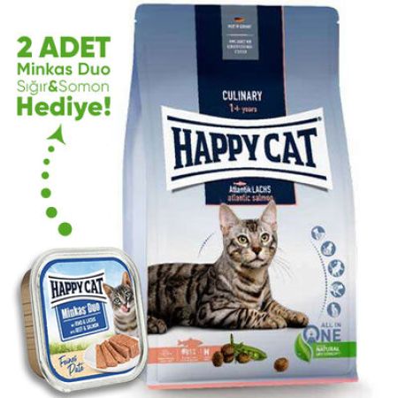 Happy Cat Atlantic Lachs Somonlu Kedi Maması 4 Kg + 2 Adet Happy Cat 100 Gr