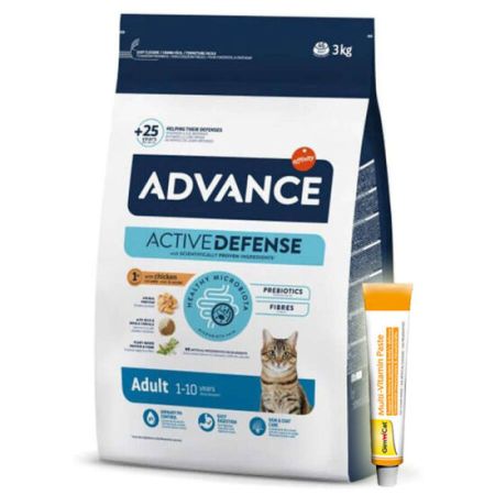 Advance Tavuk Etli Kedi Maması 3 Kg + Gimcat 20 Gr Multivitamin Paste