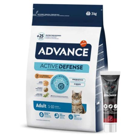 Advance Tavuk Etli Kedi Maması 3 Kg + Pro Choice Vitamin Macun 100 ML