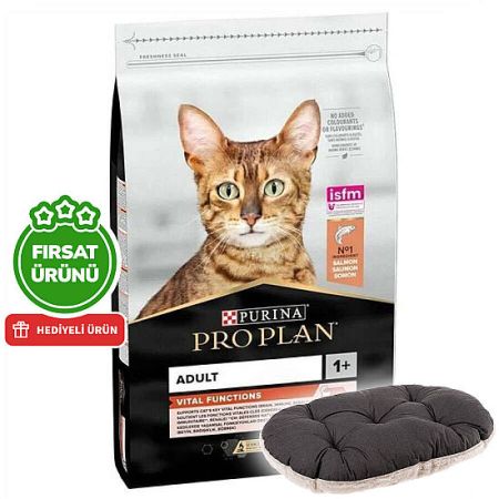 Pro Plan Somonlu Kedi Maması 10 Kg + Ferplast Relax Kedi Yatağı