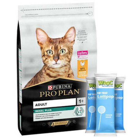 Pro Plan Tavuk Etli Yetişkin Kedi Maması 3 Kg + 3 Adet Wooc Kedi Ödülü Lolipop