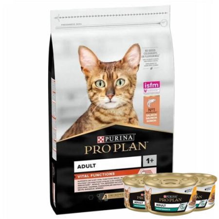 Pro Plan Somonlu Kedi Maması 3 Kg + 3 Adet Pro Plan 85 Gr Yaş Mama
