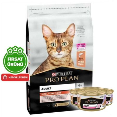 Pro Plan Somonlu Kedi Maması 3 Kg + 3 Adet Pro Plan Konserve 85 Gr