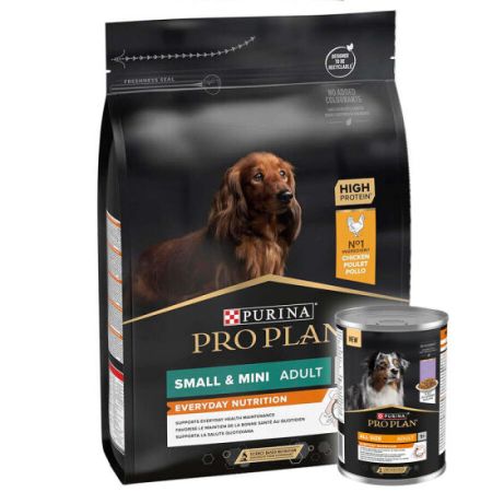 Pro Plan Tavuk Etli Küçük Irk Köpek Maması 3 Kg + Köpek Konservesi 400 Gr