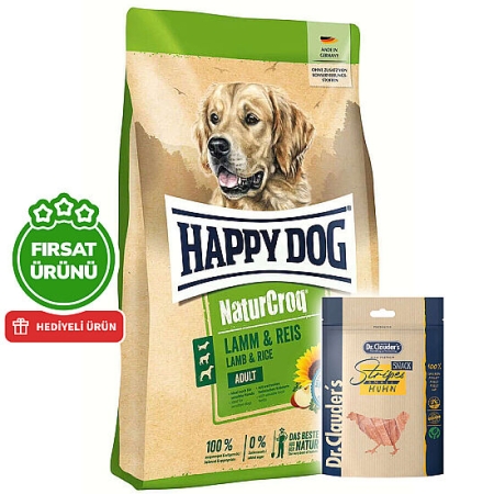 Happy Dog NaturCroq Kuzu Etli Köpek Maması 15 Kg + 2 Adet Dr. Clauders Ödül 80 Gr