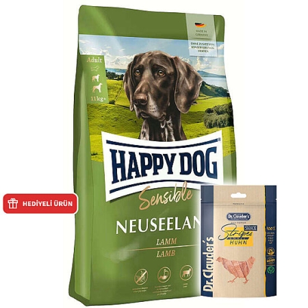 Happy Dog Neuseeland Kuzu Etli Köpek Maması 4 Kg + Dr. Clauders Ödül 80 Gr