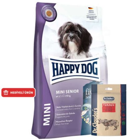 Happy Dog Mini Senior Küçük Irk Yaşlı Köpek Maması 4 Kg + Dr. Clauders Biftekli Ödül Küpleri 80 Gr