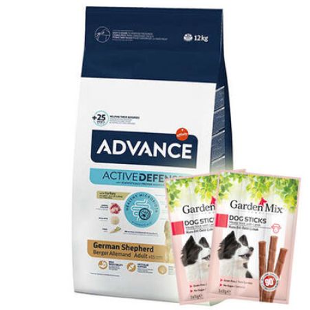 Advance German Shepherd Alman Kurdu Köpek Maması 12 Kg + 10 Adet Garden Mix Stick Köpek Ödülü