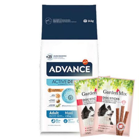 Advance Maxi Adult Tavuk Etli Köpek Maması 14 Kg + 10 Adet Garden Mix Stick Köpek Ödülü