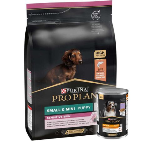 Pro Plan Somonlu Küçük Irk Yavru Köpek Maması 3 Kg + Köpek Konservesi 400 Gr
