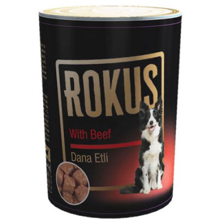 Rokus Dana Eti (Kırmızı Et) Parçalı Konserve Köpek Maması 410 Gr