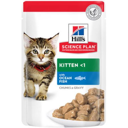 Hills Chunks in Gravy Kitten Balıklı Yavru Kedi Yaş Maması 85 Gr