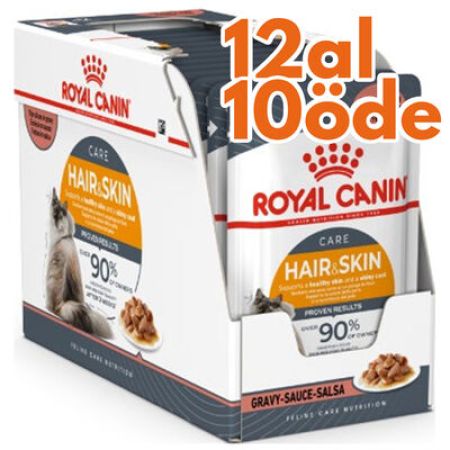 Royal Canin Pouch Gravy Hair Skin Hassas Tüylü Kedi Maması 85 Gr - BOX - 12 Al 10 Öde