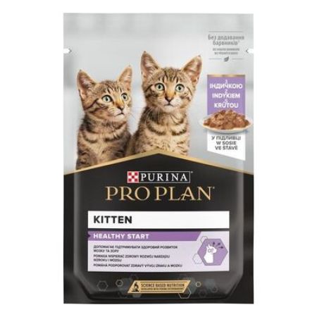 Pro Plan Pouch Kitten Sos İçinde Hindili Yavru Kedi Yaş Maması 85 Gr