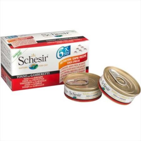 Schesir Ton Balığı ve Karidesli Yaş Kedi Maması 50GR*6 Adet
