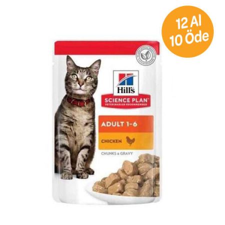 Hill's SCIENCE PLAN Tavuklu Yetişkin Yaş Kedi Maması 85 gr (12 adet)