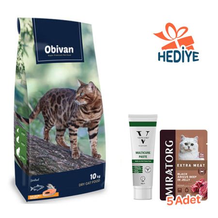 Obivan Sterilised Somonlu ve Hamsili Kısırlaştırılmış Kedi Maması 10kg