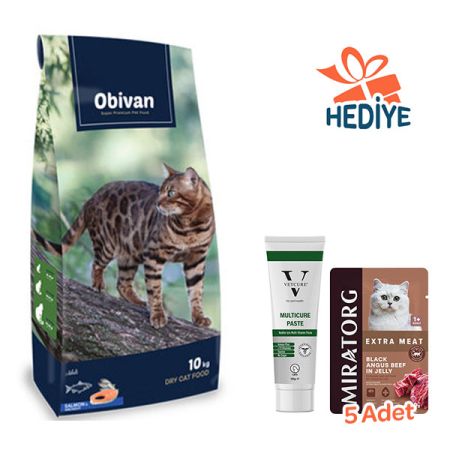 Obivan Somonlu ve Hamsili Yetişkin Kedi Maması 10kg