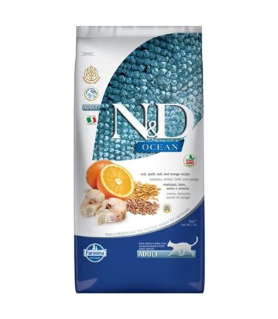 N&D Ocean Düşük Tahıllı Balıklı ve Portakallı Kedi Maması 10 KG