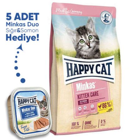 Happy Cat Minkas Kitten Yavru Kedi Maması 10 Kg + 5 Adet Happy Cat 100 Gr