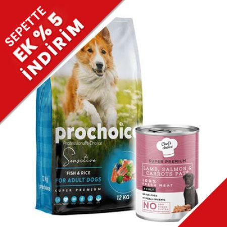 Pro Choice Sensitive Balıklı Hassas Köpek Maması 12 Kg + 400 Gr Yaş Mama
