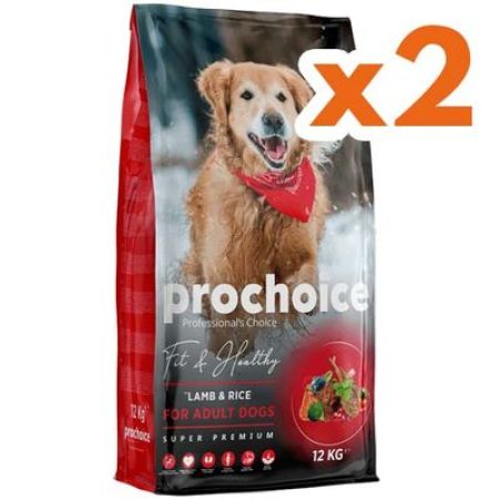 Pro Choice Fit & Healthy Lamb Kuzu Eti ve Pirinçli Köpek Maması 12 Kg x 2 Adet