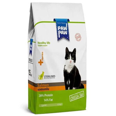 Paw Paw Sterilised Somonlu Kısırlaştırılmış Kedi Maması 15 Kg