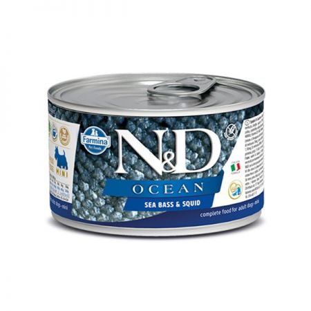 N&D Ocean Levrek ve Mürekkep Balıklı Köpek Konservesi 140 Gr