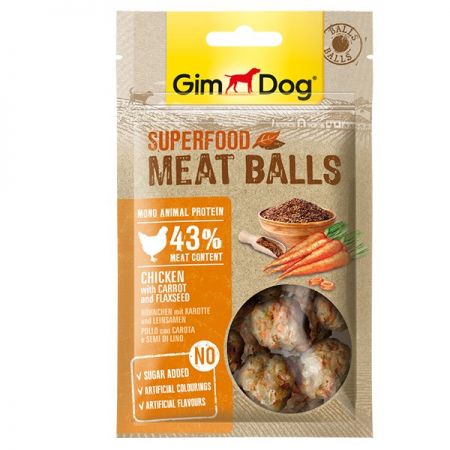 Gimdog Meatballs Havuçlu Ve Keten Tohumlu Tavuk 70gr
